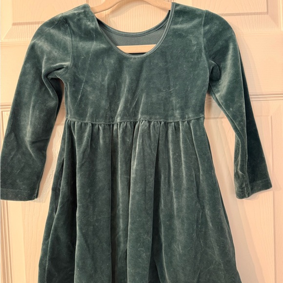 Hanna Andersson Green Velvet Kids Dress 3T - Picture 2 of 3
